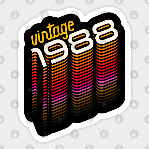 Vintage Made in 1988 ))(( Retro Birthday Year Gift Sticker by darklordpug